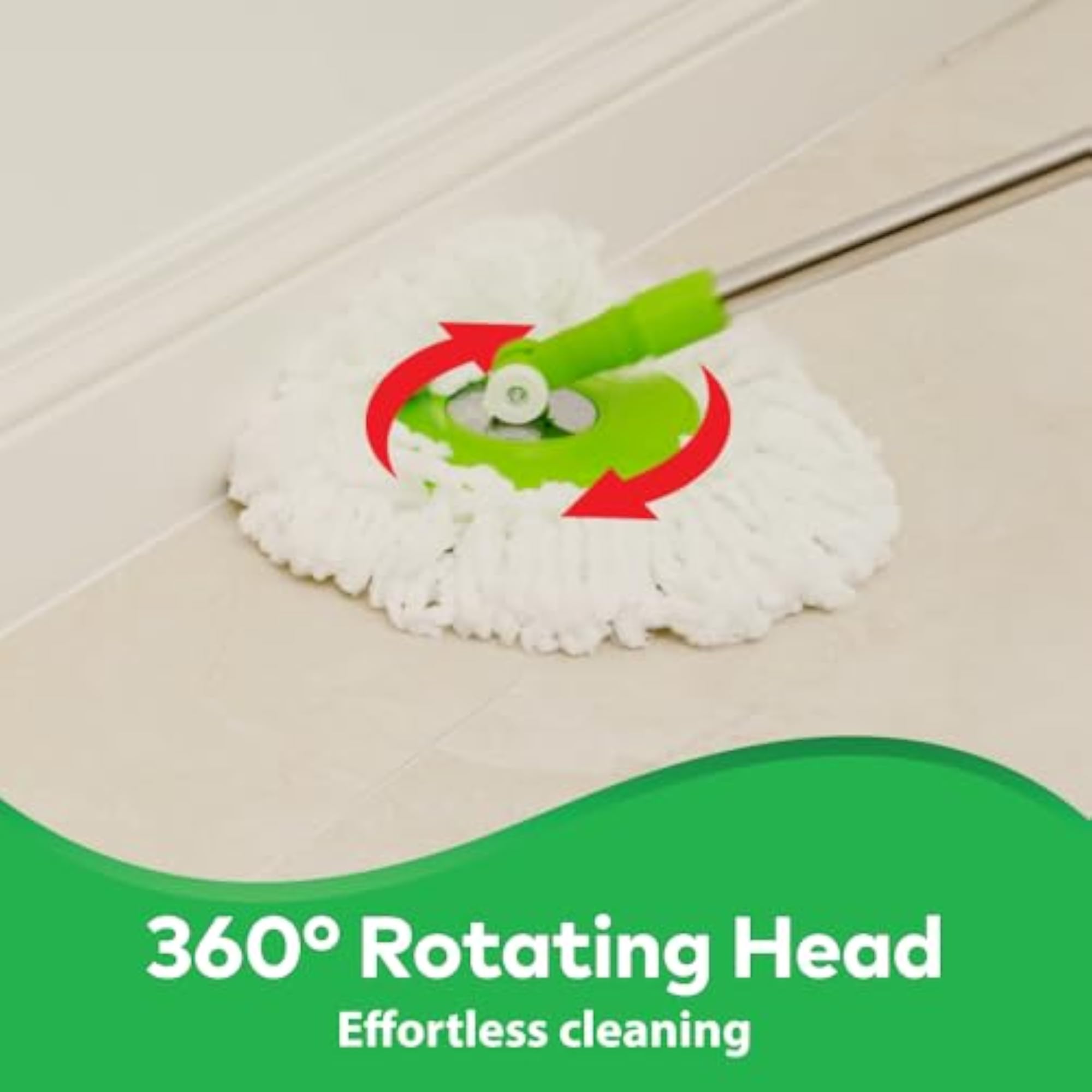 Twin Bucket Spin Mop with Easy Wring & Rinse System